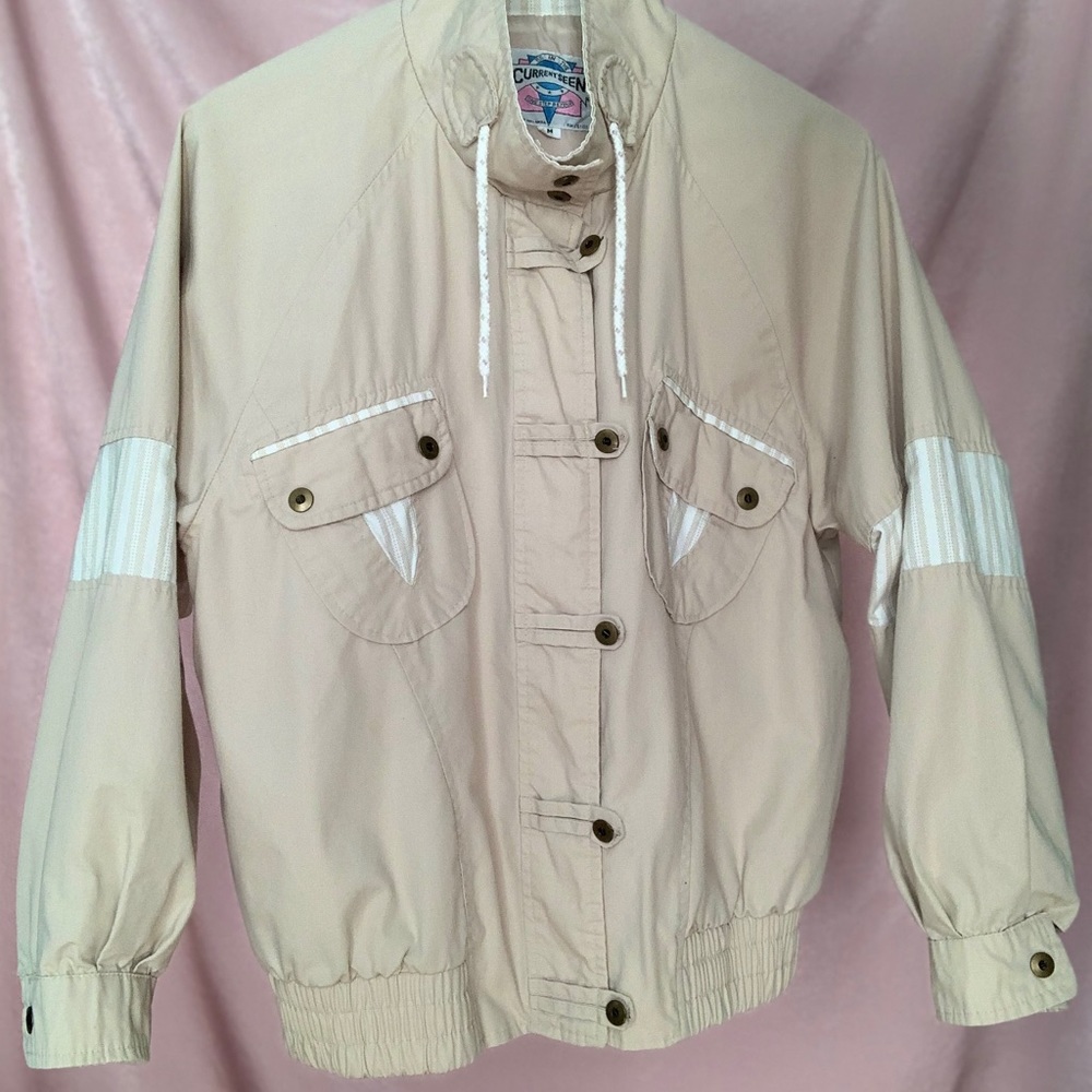 Vintage Beige Bomber Medium fits Small to Large